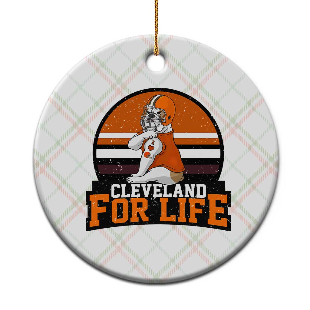 Funny Bulldog Game Day Ceramic Ornament Cleveland For Life TS12 1pc Christmas Plaid Print Your Wear