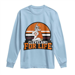 Funny Bulldog Game Day Long Sleeve Shirt Cleveland For Life TS12 Light Blue Print Your Wear