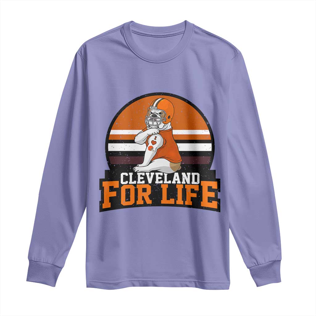 Funny Bulldog Game Day Long Sleeve Shirt Cleveland For Life TS12 Violet Print Your Wear