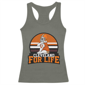 Funny Bulldog Game Day Racerback Tank Top Cleveland For Life TS12 Military Green Print Your Wear