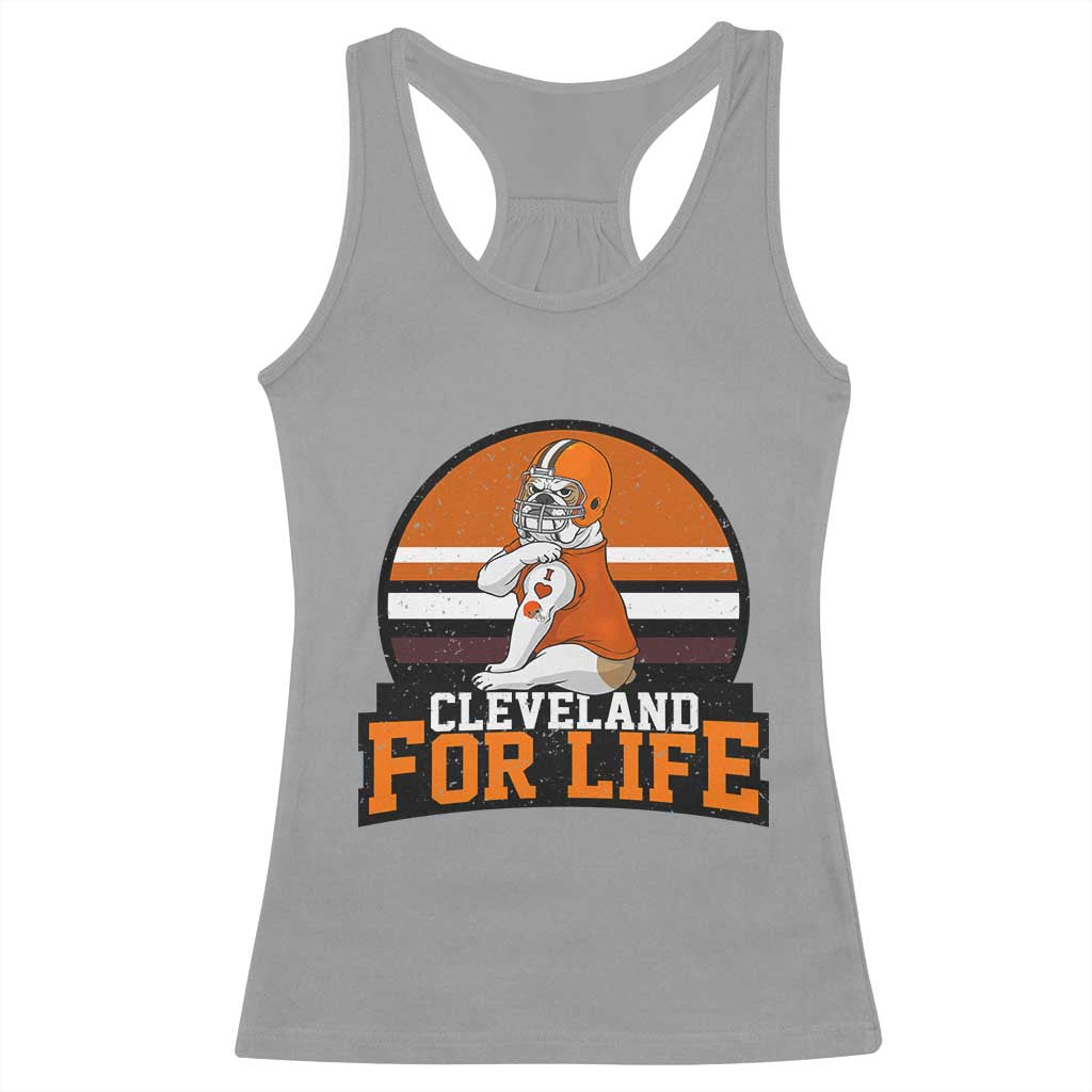 Funny Bulldog Game Day Racerback Tank Top Cleveland For Life TS12 Sport Gray Print Your Wear