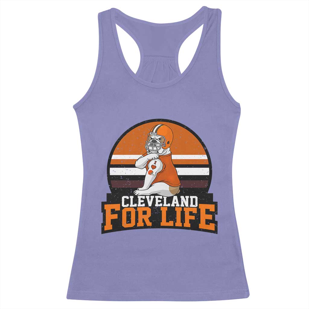 Funny Bulldog Game Day Racerback Tank Top Cleveland For Life TS12 Violet Print Your Wear