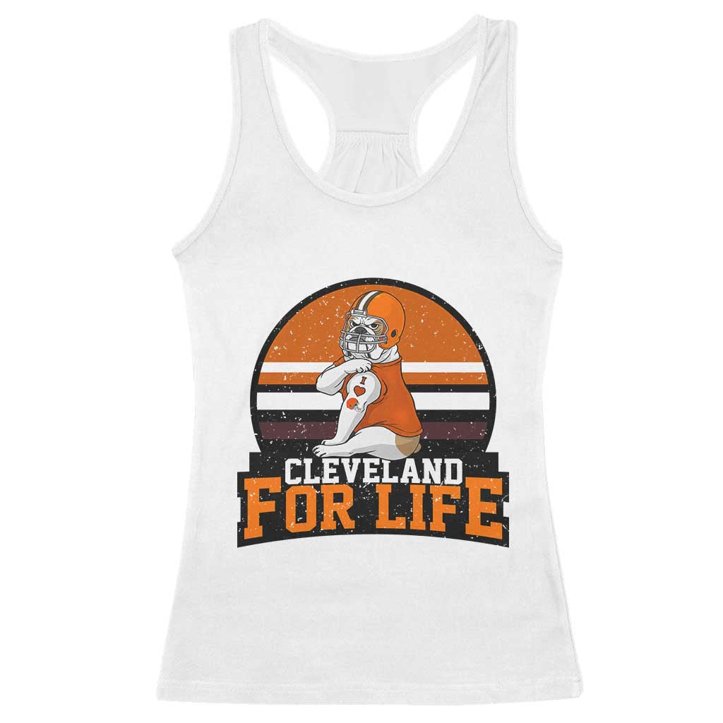 Funny Bulldog Game Day Racerback Tank Top Cleveland For Life TS12 White Print Your Wear