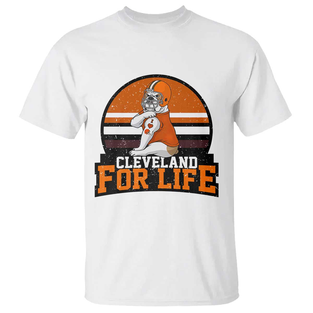 Funny Bulldog Game Day T Shirt Cleveland For Life TS12 White Print Your Wear