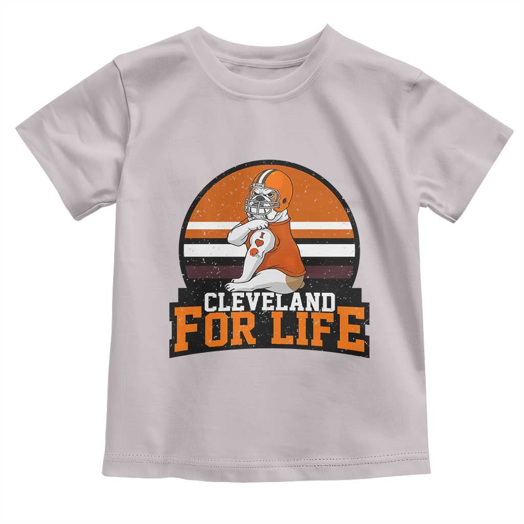 Funny Bulldog Game Day Toddler T Shirt Cleveland For Life TS12 Ice Gray Print Your Wear