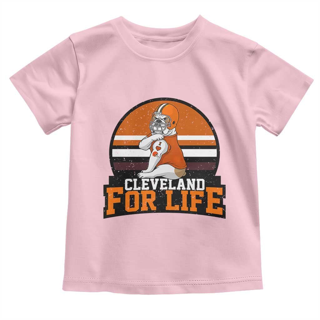 Funny Bulldog Game Day Toddler T Shirt Cleveland For Life TS12 Light Pink Print Your Wear