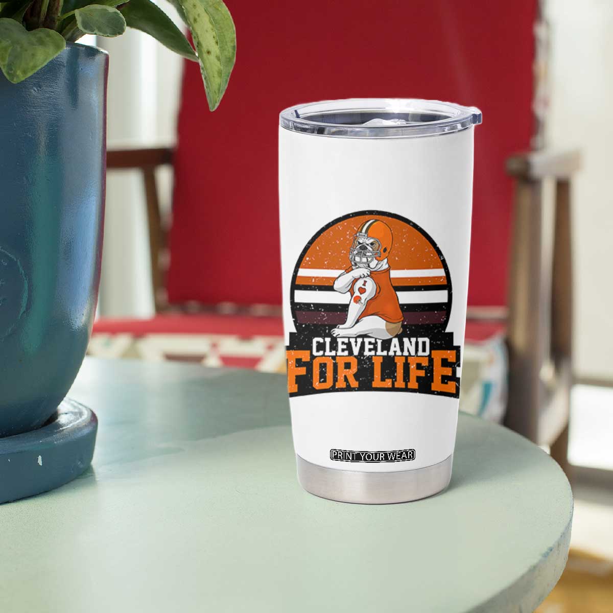 Funny Bulldog Game Day Tumbler Cup Cleveland For Life TS12 Print Your Wear