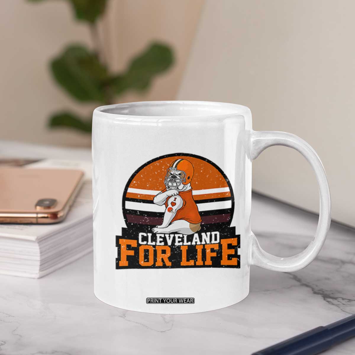 Funny Bulldog Game Day Coffee Mug Cleveland For Life TS12 Print Your Wear