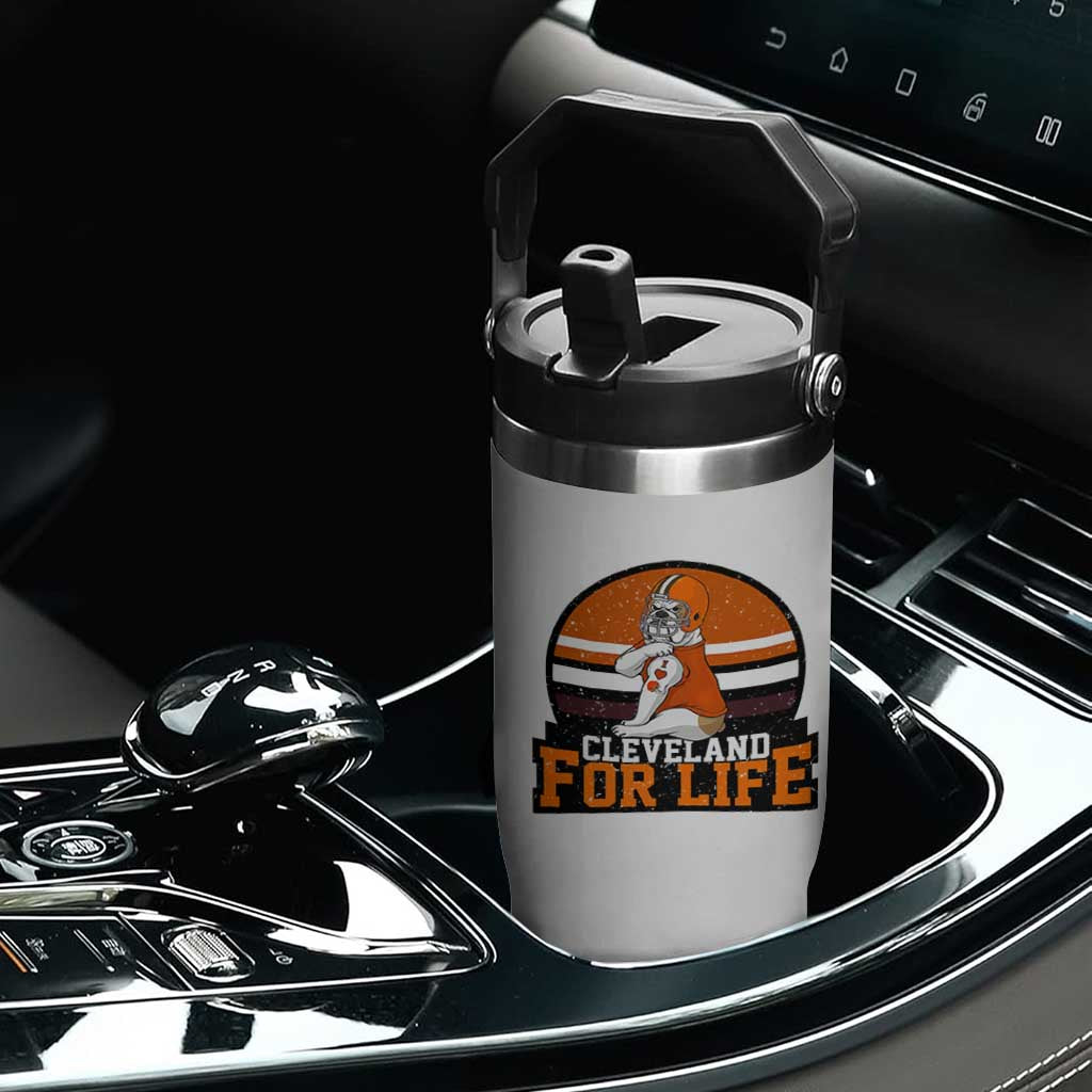 Funny Bulldog Game Day Flip Straw Tumbler Cleveland For Life TS12 Print Your Wear