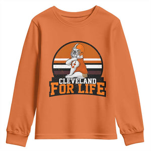 Funny Bulldog Game Day Youth Sweatshirt Cleveland For Life TS12 Orange Print Your Wear