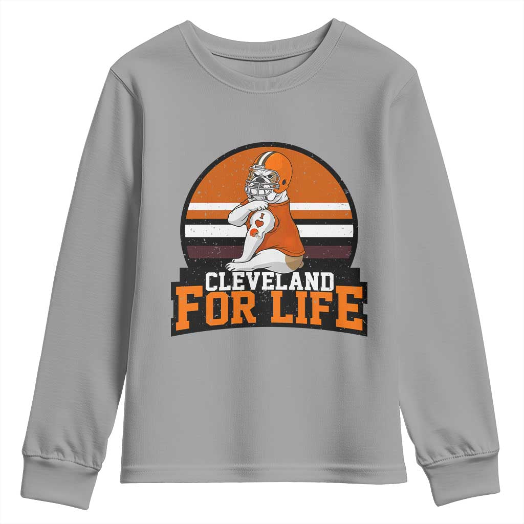 Funny Bulldog Game Day Youth Sweatshirt Cleveland For Life TS12 Sport Gray Print Your Wear