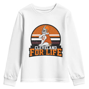 Funny Bulldog Game Day Youth Sweatshirt Cleveland For Life TS12 White Print Your Wear