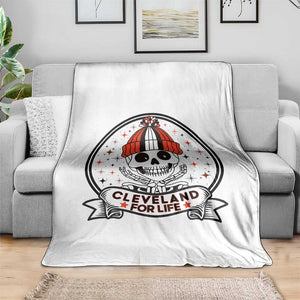 Funny Skeleton Dark Football Lover Throw Blanket Cleveland For Life TS12 Print Your Wear