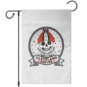 Funny Skeleton Dark Football Lover Garden Flag Cleveland For Life TS12 White Print Your Wear