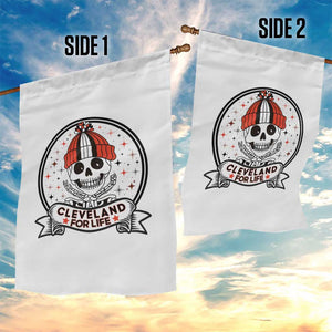 Funny Skeleton Dark Football Lover Garden Flag Cleveland For Life TS12 Print Your Wear