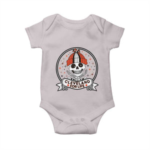 Funny Skeleton Dark Football Lover Baby Onesie Cleveland For Life TS12 Ice Gray Print Your Wear
