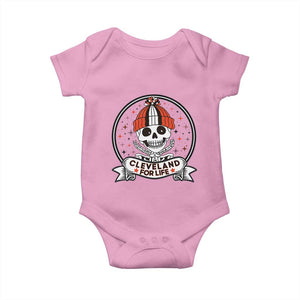 Funny Skeleton Dark Football Lover Baby Onesie Cleveland For Life TS12 Light Pink Print Your Wear