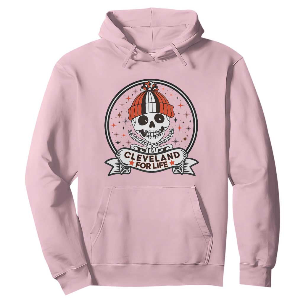 Funny Skeleton Dark Football Lover Hoodie Cleveland For Life TS12 Light Pink Print Your Wear