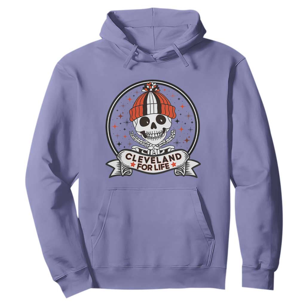 Funny Skeleton Dark Football Lover Hoodie Cleveland For Life TS12 Violet Print Your Wear
