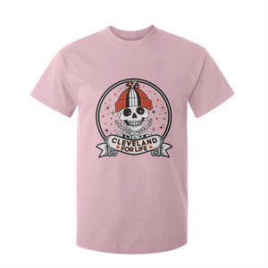 Funny Skeleton Dark Football Lover T Shirt For Kid Cleveland For Life TS12 Light Pink Print Your Wear