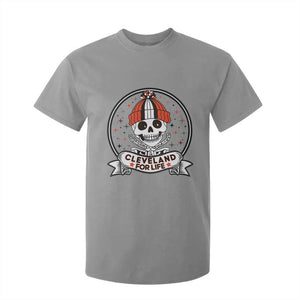 Funny Skeleton Dark Football Lover T Shirt For Kid Cleveland For Life TS12 Sport Gray Print Your Wear