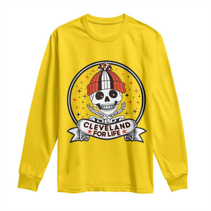 Funny Skeleton Dark Football Lover Long Sleeve Shirt Cleveland For Life TS12 Daisy Print Your Wear