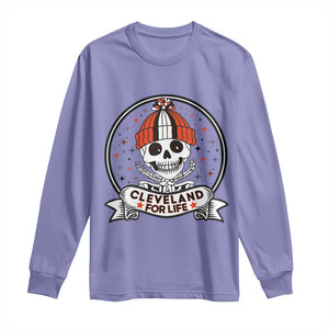 Funny Skeleton Dark Football Lover Long Sleeve Shirt Cleveland For Life TS12 Violet Print Your Wear