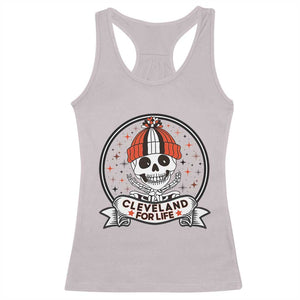 Funny Skeleton Dark Football Lover Racerback Tank Top Cleveland For Life TS12 Ice Gray Print Your Wear