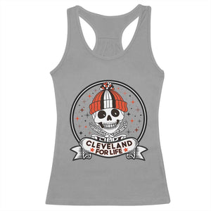 Funny Skeleton Dark Football Lover Racerback Tank Top Cleveland For Life TS12 Sport Gray Print Your Wear