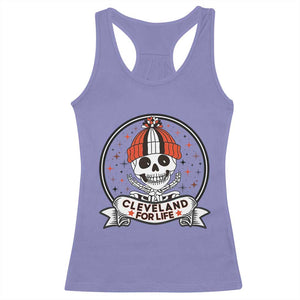 Funny Skeleton Dark Football Lover Racerback Tank Top Cleveland For Life TS12 Violet Print Your Wear