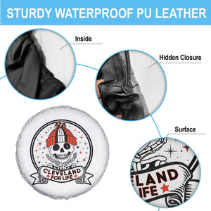Funny Skeleton Dark Football Lover Spare Tire Cover Cleveland For Life TS12 Print Your Wear