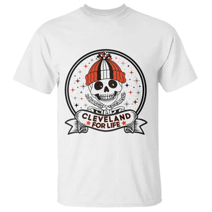 Funny Skeleton Dark Football Lover T Shirt Cleveland For Life TS12 White Print Your Wear