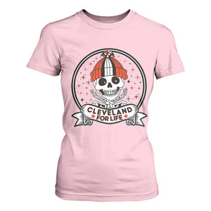 Funny Skeleton Dark Football Lover T Shirt For Women Cleveland For Life TS12 Light Pink Print Your Wear