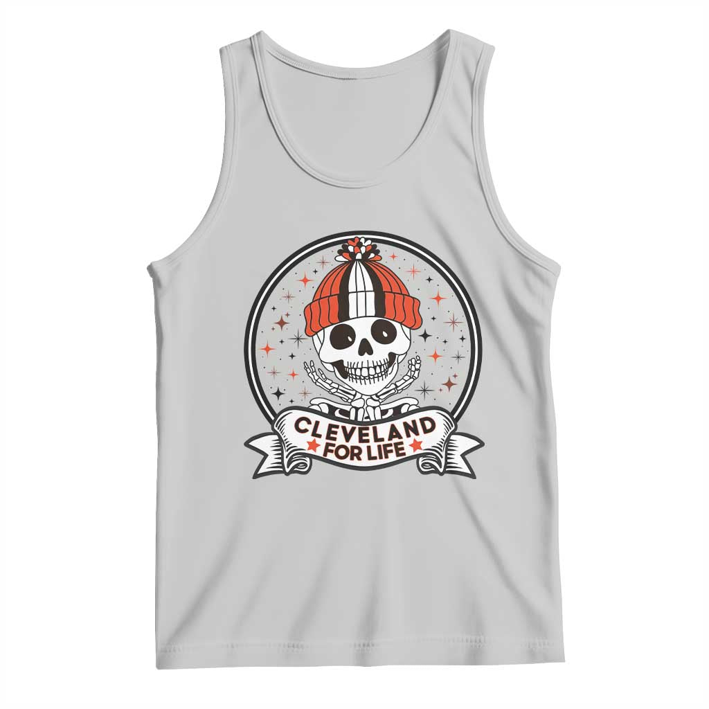 Funny Skeleton Dark Football Lover Tank Top Cleveland For Life TS12 Ash Print Your Wear