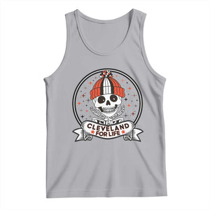 Funny Skeleton Dark Football Lover Tank Top Cleveland For Life TS12 Athletic Heather Print Your Wear