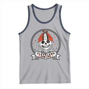 Funny Skeleton Dark Football Lover Tank Top Cleveland For Life TS12 Athletic Heather Navy Print Your Wear