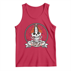 Funny Skeleton Dark Football Lover Tank Top Cleveland For Life TS12 Red Print Your Wear