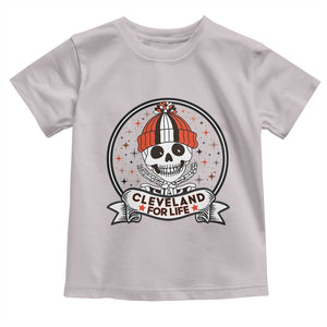 Funny Skeleton Dark Football Lover Toddler T Shirt Cleveland For Life TS12 Ice Gray Print Your Wear