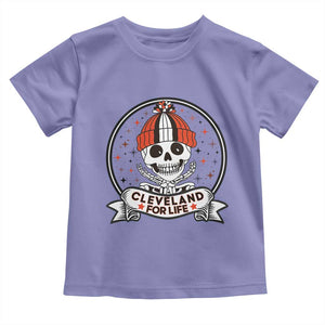 Funny Skeleton Dark Football Lover Toddler T Shirt Cleveland For Life TS12 Violet Print Your Wear