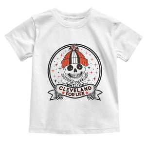 Funny Skeleton Dark Football Lover Toddler T Shirt Cleveland For Life TS12 White Print Your Wear