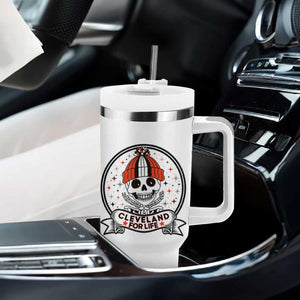 Funny Skeleton Dark Football Lover Tumbler With Handle Cleveland For Life TS12 Print Your Wear