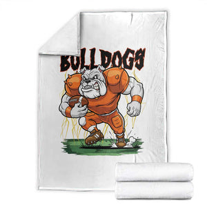 Funny Bulldog Playing Football Throw Blanket Game Day Dog Lover TS12 Black Print Your Wear