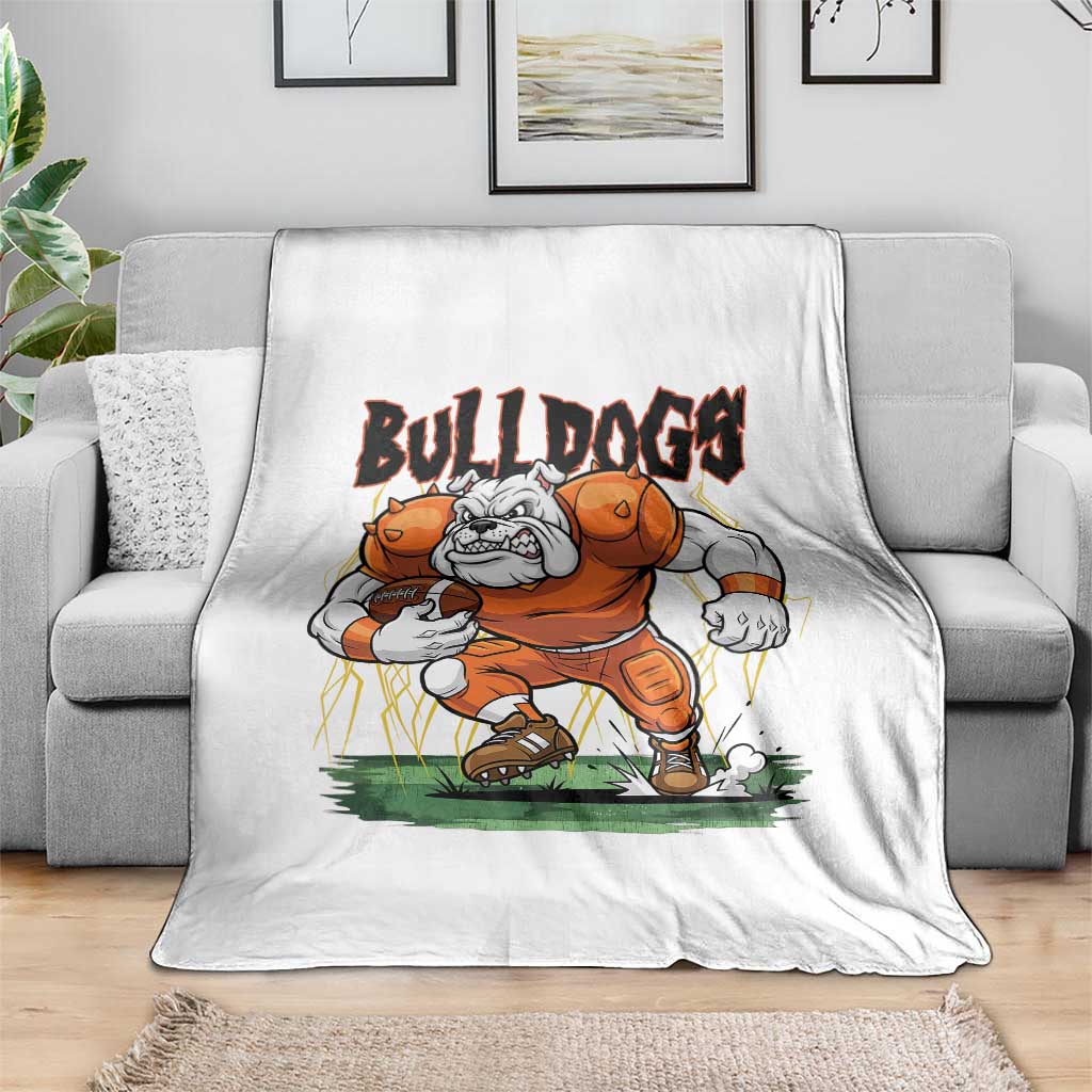 Funny Bulldog Playing Football Throw Blanket Game Day Dog Lover TS12 Print Your Wear