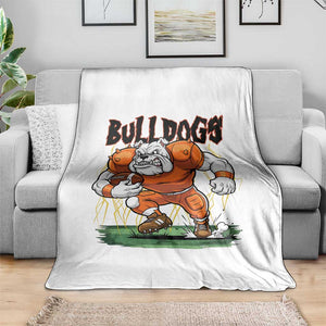 Funny Bulldog Playing Football Throw Blanket Game Day Dog Lover TS12 Print Your Wear