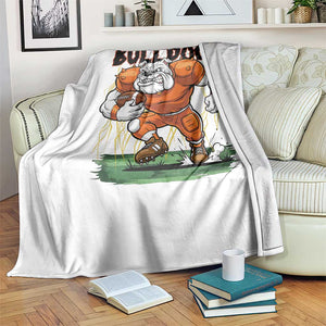 Funny Bulldog Playing Football Throw Blanket Game Day Dog Lover TS12 Print Your Wear
