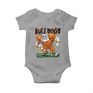 Funny Bulldog Playing Football Baby Onesie Game Day Dog Lover TS12 Sport Gray Print Your Wear
