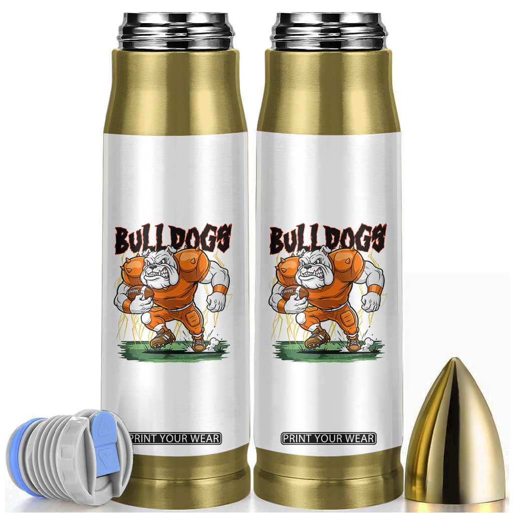 Funny Bulldog Playing Football Bullet Tumbler Game Day Dog Lover TS12 White Print Your Wear