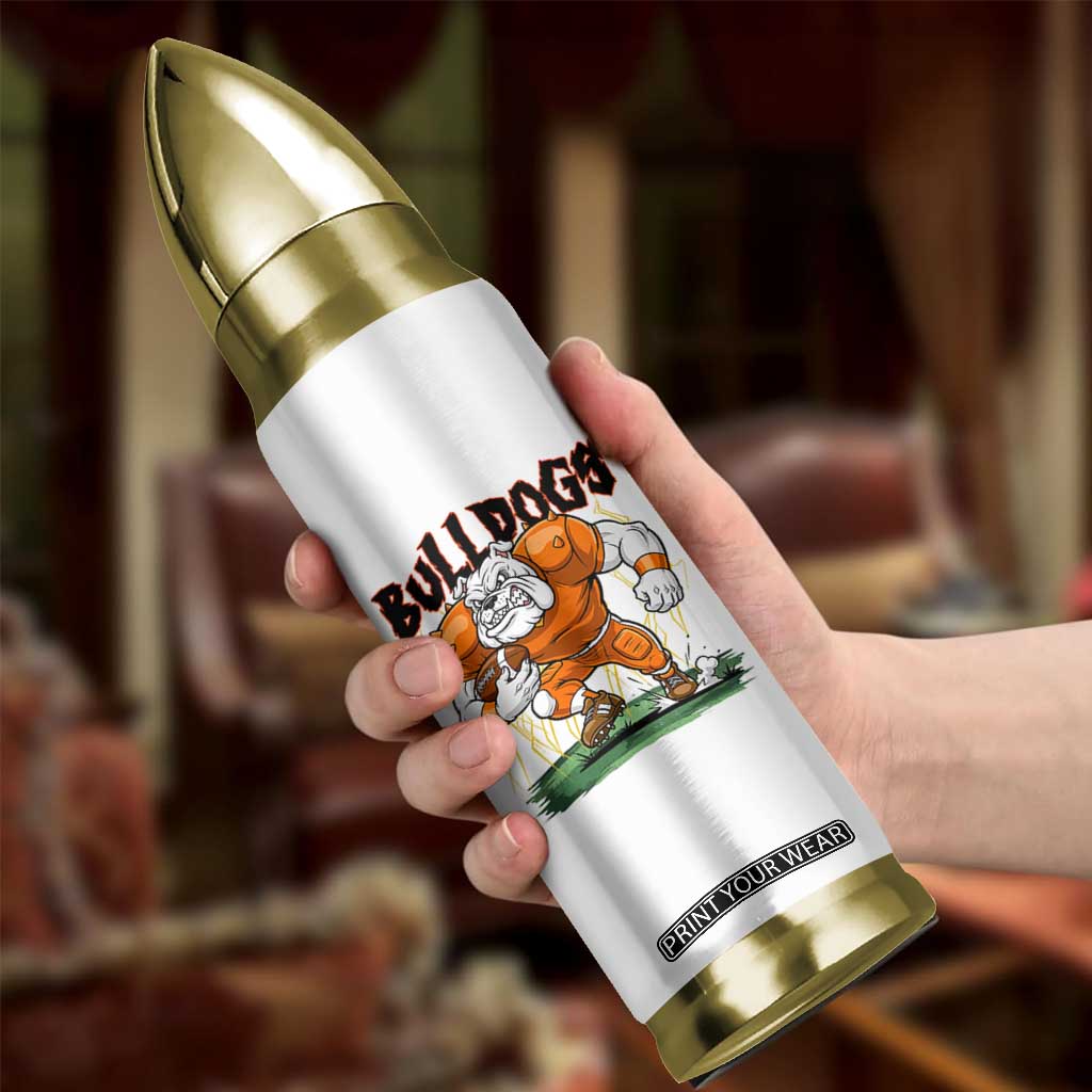 Funny Bulldog Playing Football Bullet Tumbler Game Day Dog Lover TS12 Print Your Wear