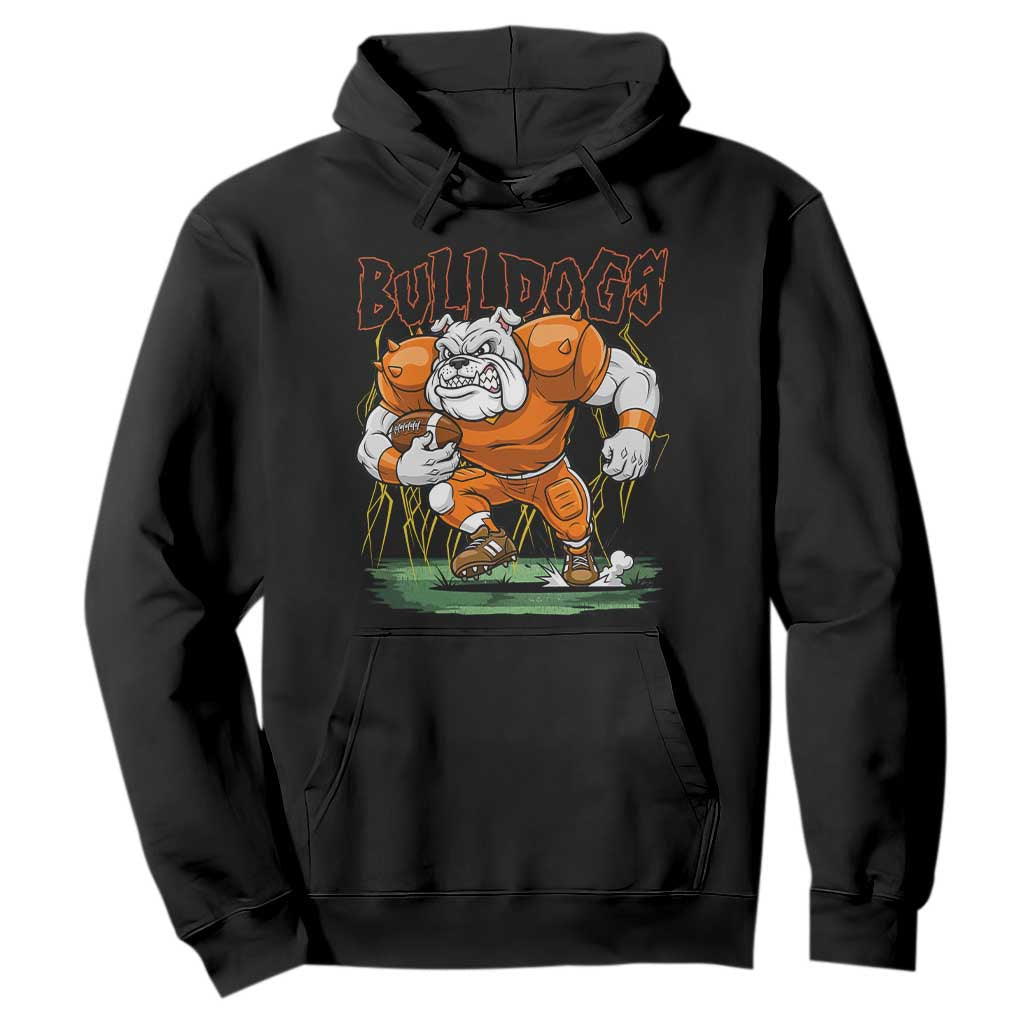 Funny Bulldog Playing Football Hoodie Game Day Dog Lover TS12 Black Print Your Wear