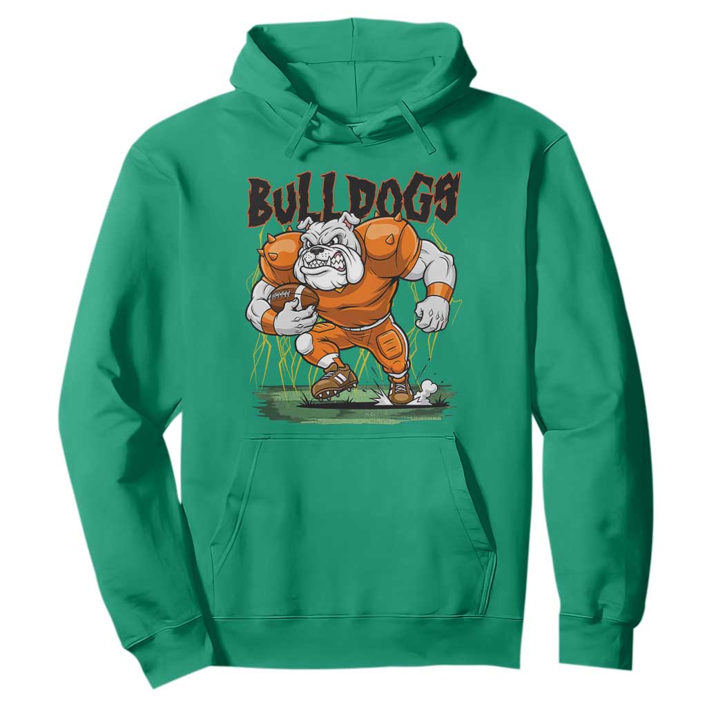 Funny Bulldog Playing Football Hoodie Game Day Dog Lover TS12 Irish Green Print Your Wear